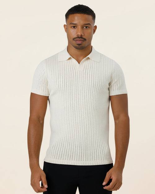 Men's Knit Polo Shirt Old Money Saville