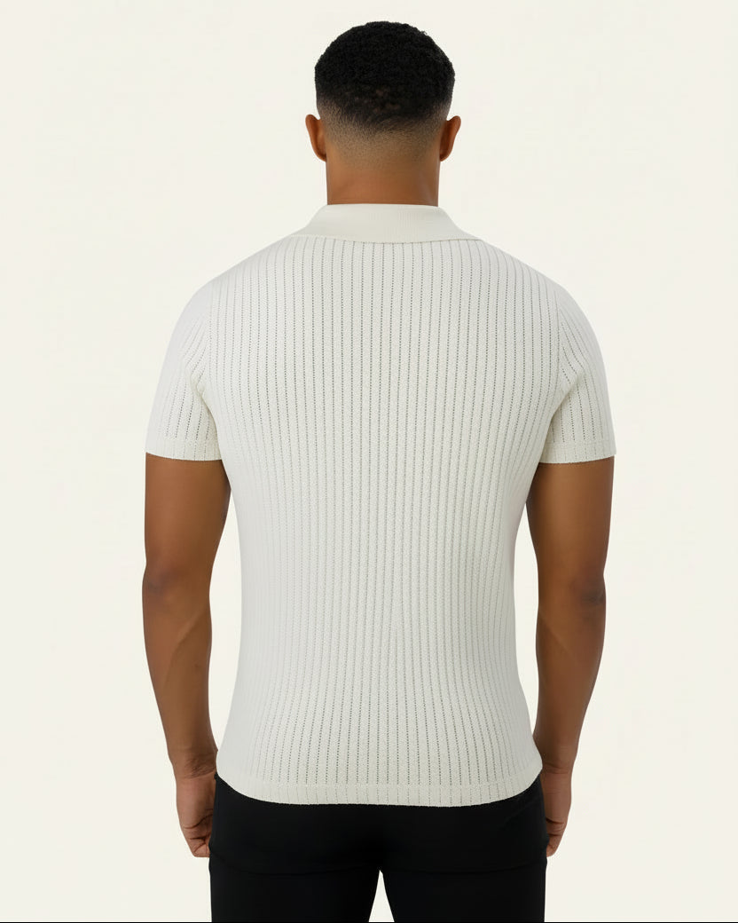 Men's Knit Polo Shirt Old Money Saville