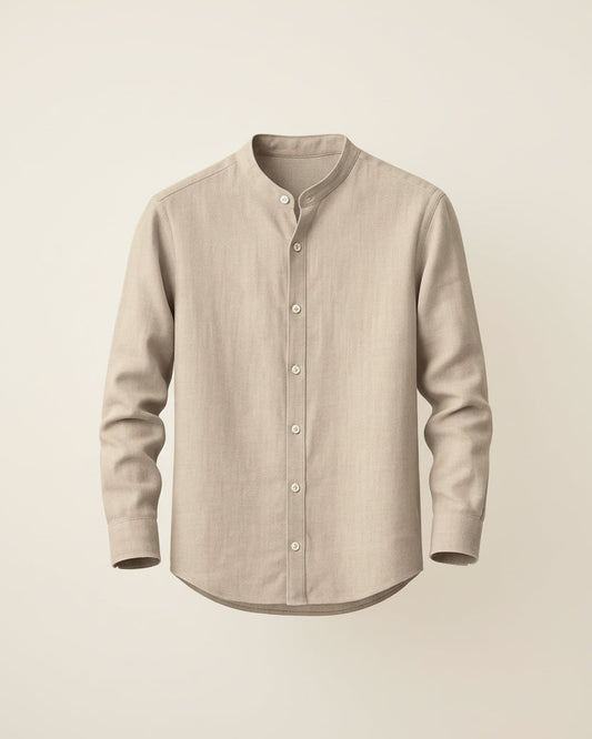 Linen Shirt Coastal Mandarin
