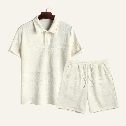 Textured Shirt Shorts Set Old Money Fit