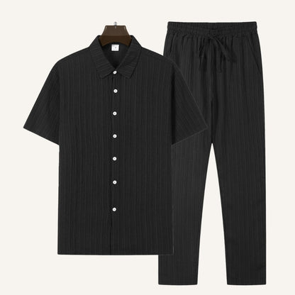 Textured Shirt Trousers Set Riviera Ease