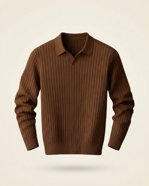 The Belmont Ribbed Polo Sweater
