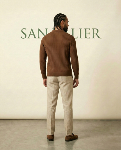 The Belmont Ribbed Polo Sweater
