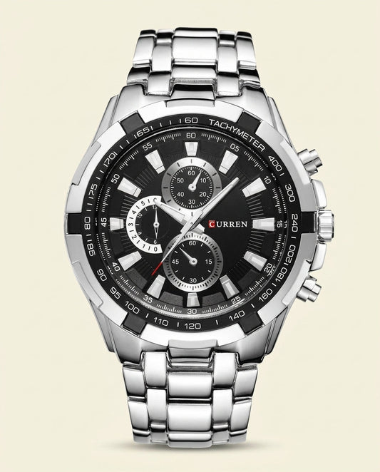 PD Classic Black Steel Watch