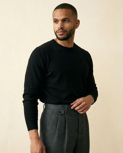 Herringbone Pleated Trouser