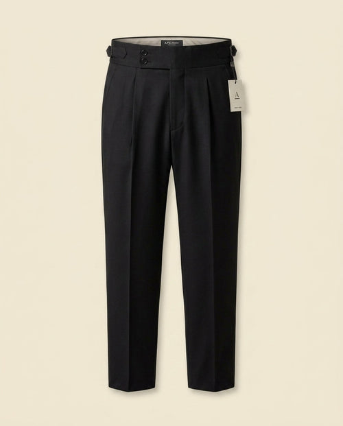 Double Pleat High-Waist Trouser Black