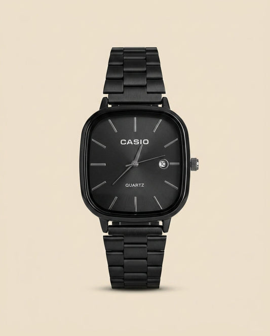 CS Square Quartz Steel Watch Black