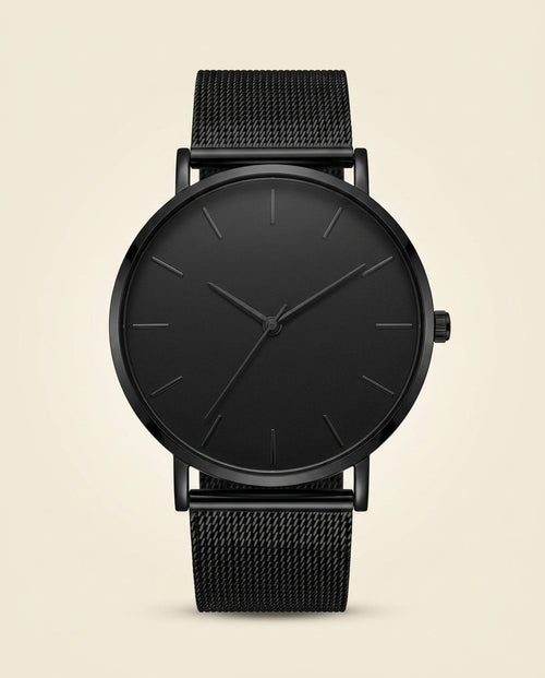 Minimalist Mesh Steel Watch Black