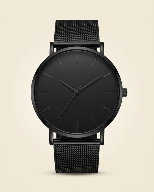 Minimalist Mesh Steel Watch Black