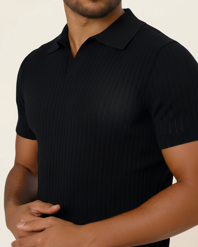 Men's Knit Polo Shirt Old Money Saville